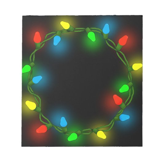Christmas Round Lights Notizblock (Vorderseite)