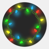 Christmas Round Lights Runder Aufkleber (Vorderseite)