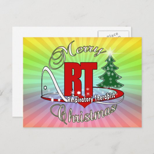 CHRISTMAS RT Atemtherapeut Feiertagspostkarte (Vorne/Hinten)