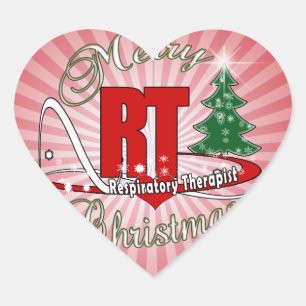 CHRISTMAS RT Atemtherapeut Herz-Aufkleber