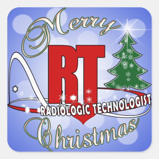 CHRISTMAS RT RADIOLOGIC TECHNOLOGIST QUADRATISCHER AUFKLEBER (Vorderseite)