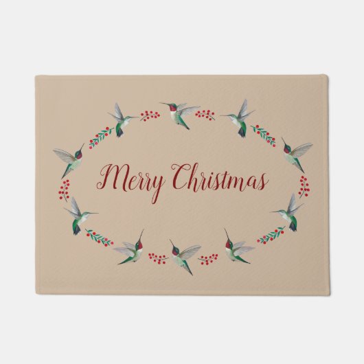 Christmas Ruby-throated Hummingbirds Fußmatte (Vorderseite)