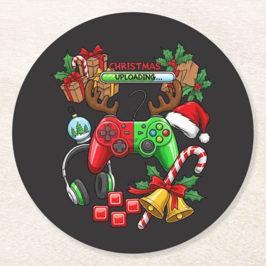 Christmas Runder Pappuntersetzer (Vorderseite)