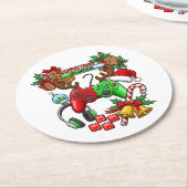 Christmas Runder Pappuntersetzer (Angewinkelt)