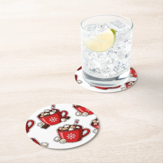 Christmas Runder Pappuntersetzer (Vor Ort)