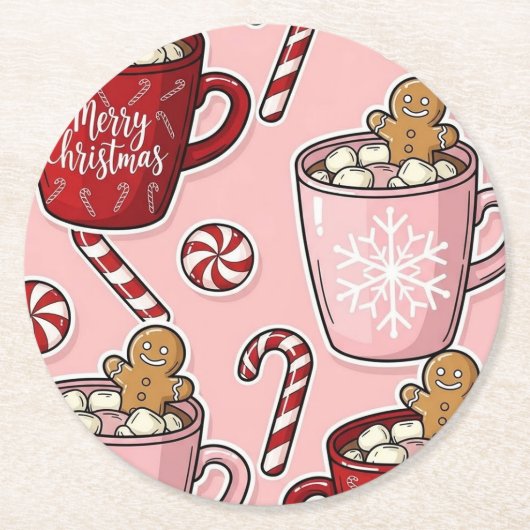 Christmas Runder Pappuntersetzer (Vorderseite)