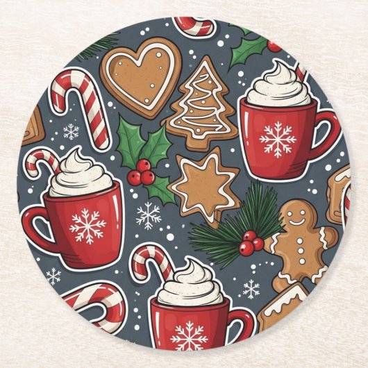 Christmas Runder Pappuntersetzer (Vorderseite)