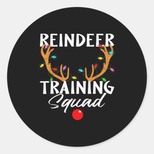 Christmas Running Reindeer Runner Training Squad T Runder Aufkleber (Vorderseite)