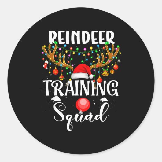 Christmas Running Reindeer Runner Training Squad T Runder Aufkleber (Vorderseite)