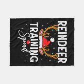 Christmas Running Team Funny Reindeer Training Squ Fleecedecke (Vorderseite (Horizontal))