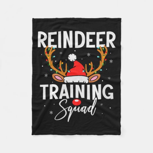 Christmas Running Team Funny Reindeer Training Squ Fleecedecke (Vorderseite)