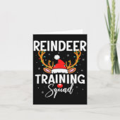 Christmas Running Team Funny Reindeer Training Squ Karte (Vorderseite)
