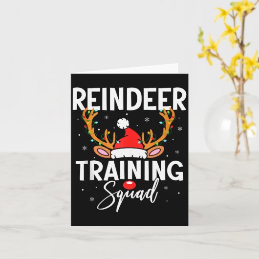 Christmas Running Team Funny Reindeer Training Squ Karte (Gelbe Blume)