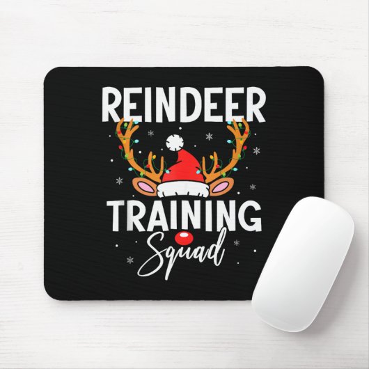 Christmas Running Team Funny Reindeer Training Squ Mousepad (Mit Mouse)