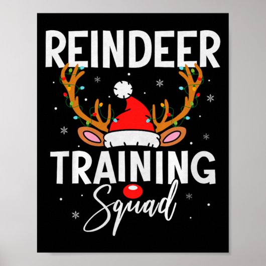 Christmas Running Team Funny Reindeer Training Squ Poster (Vorne)