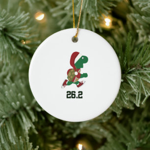 Christmas Running Turtle Marathon Keramik Ornament