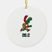Christmas Running Turtle Marathon Keramik Ornament (Vorne)