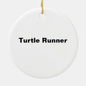 Christmas Running Turtle Marathon Keramik Ornament (Hinten)