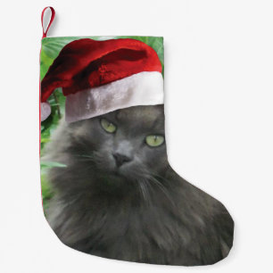 Christmas Russian Blue Cat Kleiner Weihnachtsstrumpf
