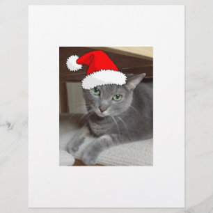 Christmas Russian Blue Gray Cat Flyer