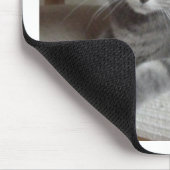 Christmas Russian Blue Gray Cat Mousepad (Ecke)