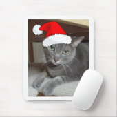Christmas Russian Blue Gray Cat Mousepad (Mit Mouse)