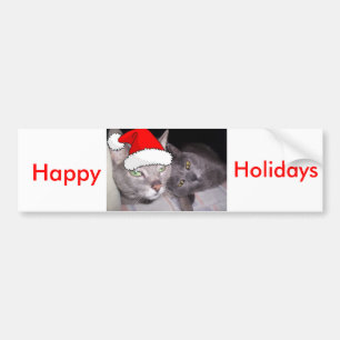 Christmas Russian Blue Gray Cats Autoaufkleber