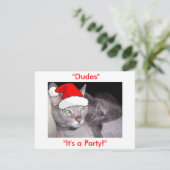 Christmas Russian Blue Gray Cats Feiertagskarte (Stehend Vorderseite)