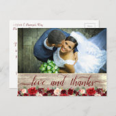 Christmas Rustic Boho Burgundy Gold Dank Foto Postkarte (Vorne/Hinten)