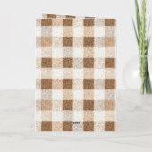 Christmas Rustic Cream Brown Plaid Deer Karte (Rückseite)