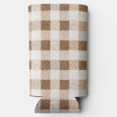 Christmas Rustic Cream Brown Plaid Deer Selters Dosenkühler (Rückseite)