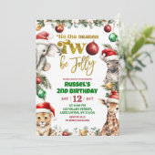 Christmas Safari 2nd Birthday Invitation Einladung (Stehend Vorderseite)