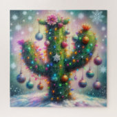 Christmas Saguaro Cactus Whimsical Desert Puzzle (Horizontal)