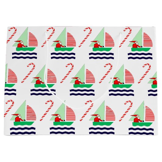Christmas Sailing Nautical Große Geschenktüte (Vorderseite)