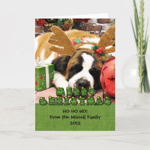 Christmas - Saint Bernard - Blue Feiertagskarte