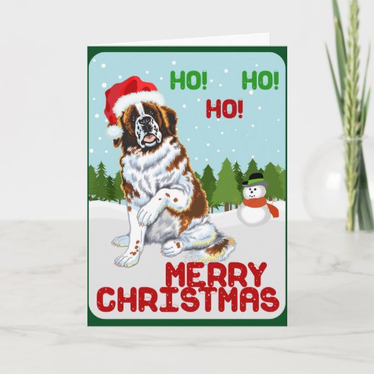 Christmas Saint Bernard Feiertagskarte (Vorderseite)