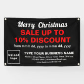 Christmas Sale Business Black Rectangle 4’ x 2,5" Banner (Horizontal)