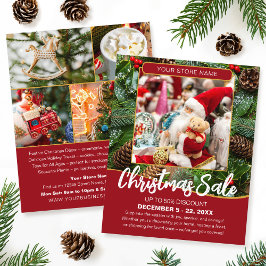 Christmas Sale Shopping Festive Deep Red Business Flyer