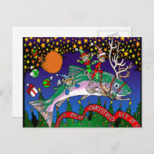 Christmas Salmon Feiertagspostkarte (Vorne/Hinten)