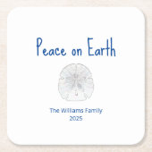 Christmas Sand Dollar Peace on Earth Rechteckiger Pappuntersetzer (Vorderseite)