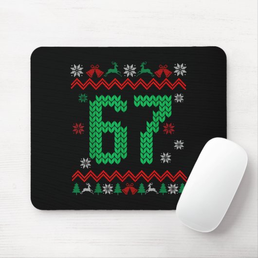 Christmas Santa 67 Six Seven Meme Ugly Sweater Mousepad (Mit Mouse)