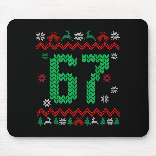 Christmas Santa 67 Six Seven Meme Ugly Sweater Mousepad (Vorne)
