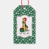 Christmas Santa Airedale Terrier HO HO Niedlich Geschenkanhänger (Vorderseite)