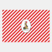 Christmas Santa Airedale Terrier HO HO Niedlich Geschenkpapier Set (Vorderseite 2)