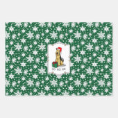 Christmas Santa Airedale Terrier HO HO Niedlich Geschenkpapier Set (Vorderseite)