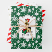 Christmas Santa Airedale Terrier HO HO Niedlich Geschenkpapier Set (Beispiel)