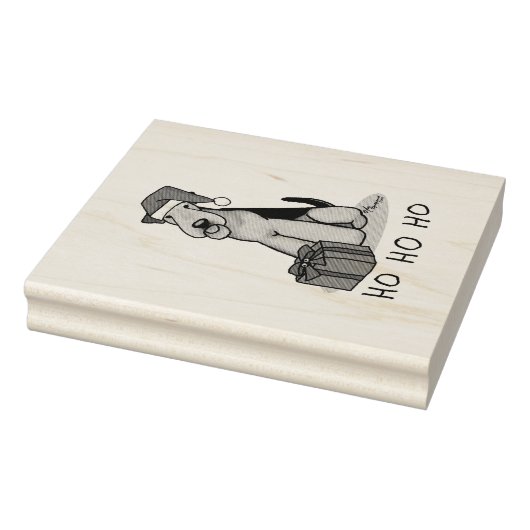 Christmas Santa Airedale Terrier HO HO Niedlich Gummistempel (Stempel)
