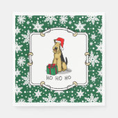 Christmas Santa Airedale Terrier HO HO Niedlich Serviette (Vorderseite)