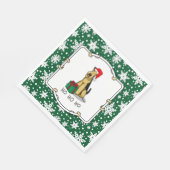 Christmas Santa Airedale Terrier HO HO Niedlich Serviette (Ecke)