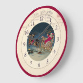 Christmas Santa and Reindeer Clock Große Wanduhr (Winkel)